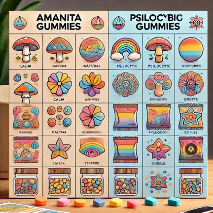 Legal and Psychoactive Differences Between Amanita and Psilocybin Gummies