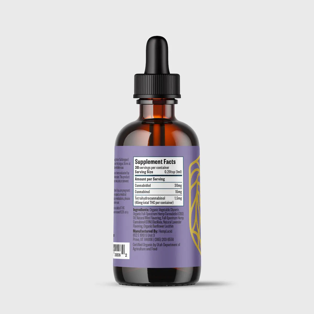 Organic Full-Spectrum Water Soluble CBN CBD - Sleep Lavender Mint Flavor