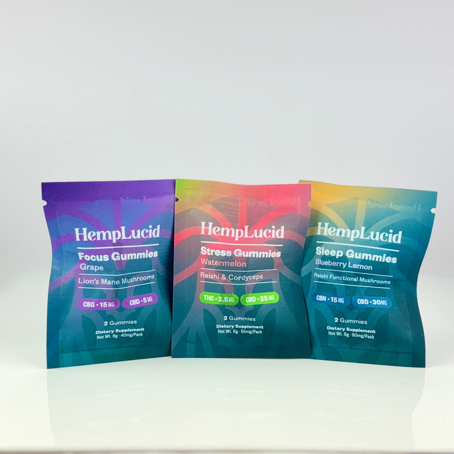 Focus Sleep & Stress Mushroom + Cannabinoid Gummies - Sample Pack