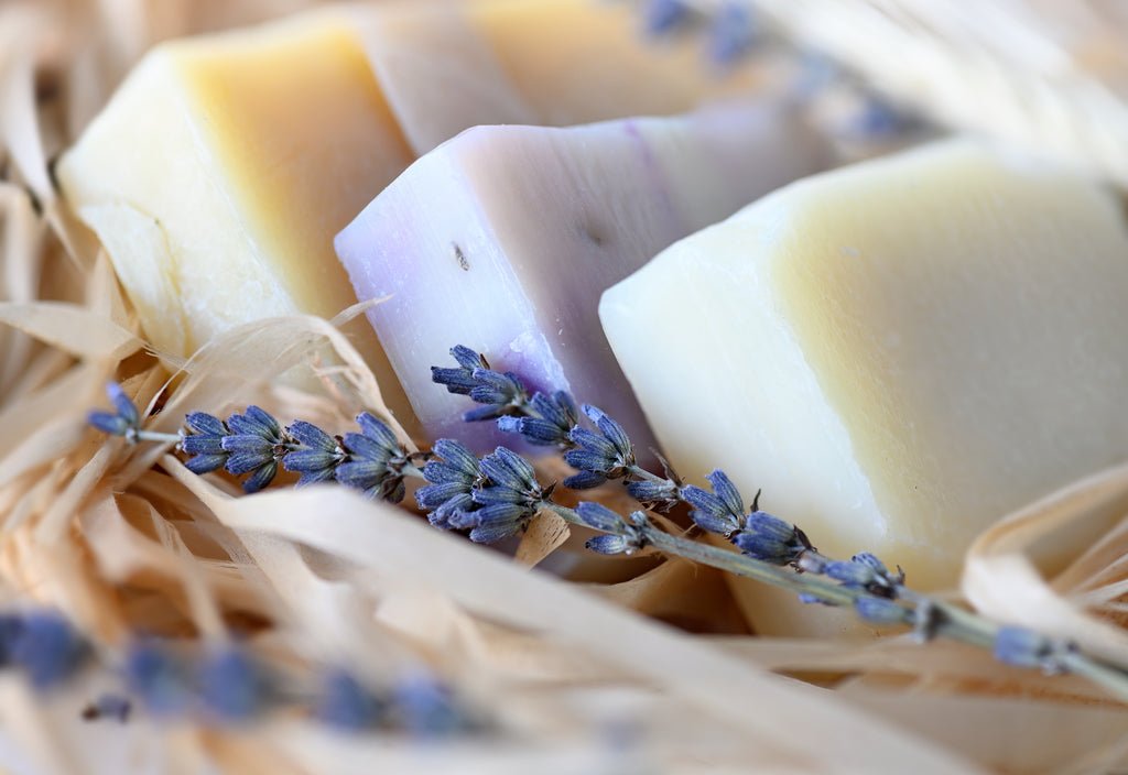 Homemade soap and lavender