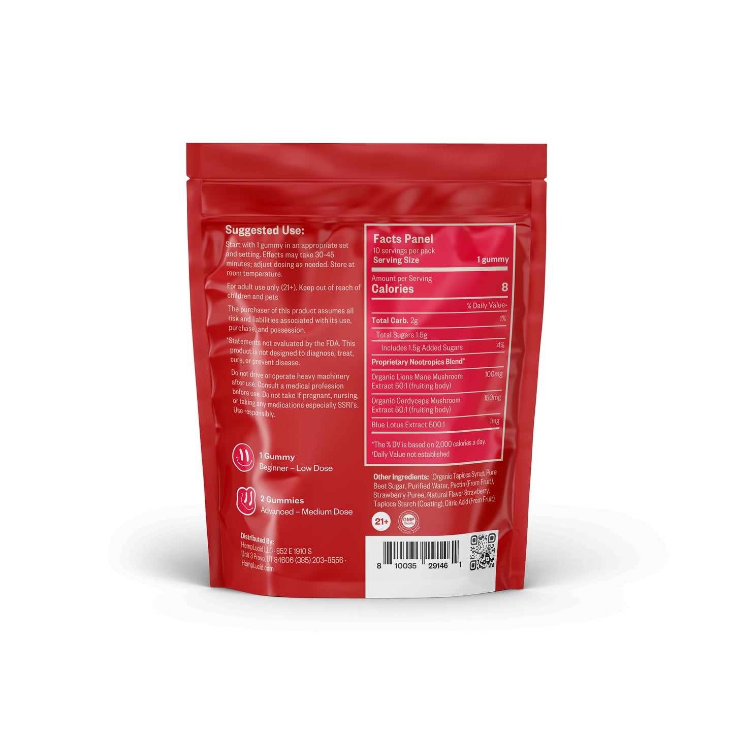 Microdosed Nootropic & Blue Lotus Gummies 10 pack - Cosmic Strawberry