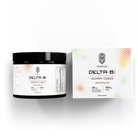 HempLucid Delta-8 THC Watermelon Flavored Gummy Cubes, 750mg total, displayed in a black jar next to its packaging box with clear labels.