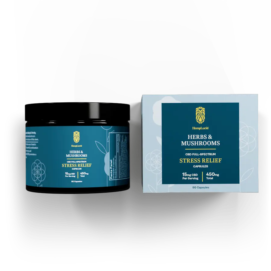 Stress Relief - Herb & Mushroom CBD Capsules