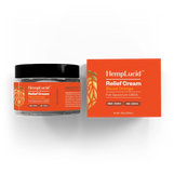 HempLucid CBDA Body Cream 500mg CBDA and 500mg CBD in a green labeled jar next to its packaging, highlighting the natural and full-spectrum properties.