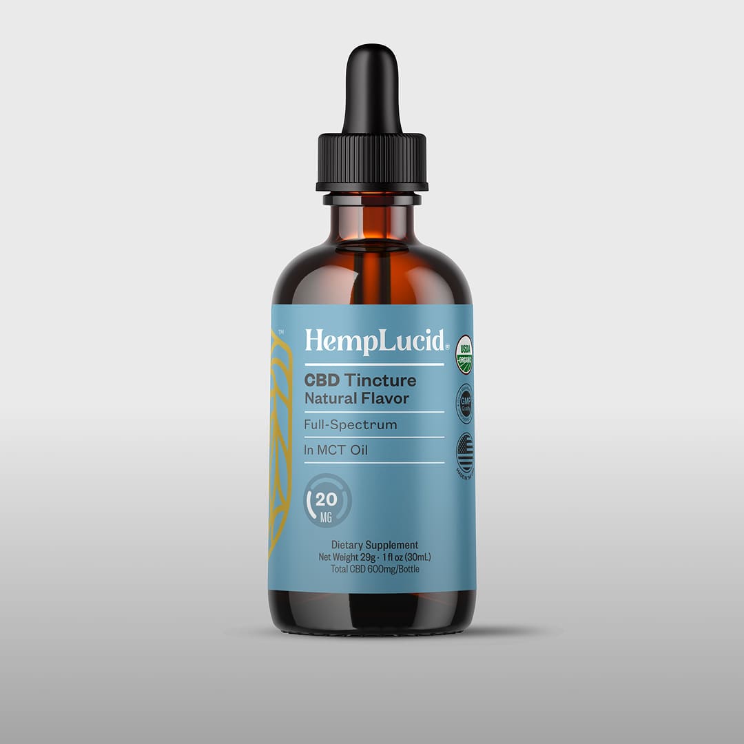 HempLucid Full-Spectrum CBD Tincture in MCT Oil 1 fl oz amber eyedropper bottle