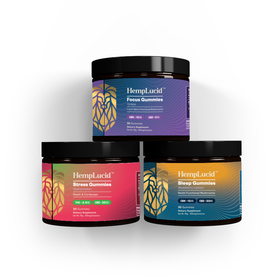Focus Sleep Stress - Herb & Mushroom CBN THC CBG CBD Gummies