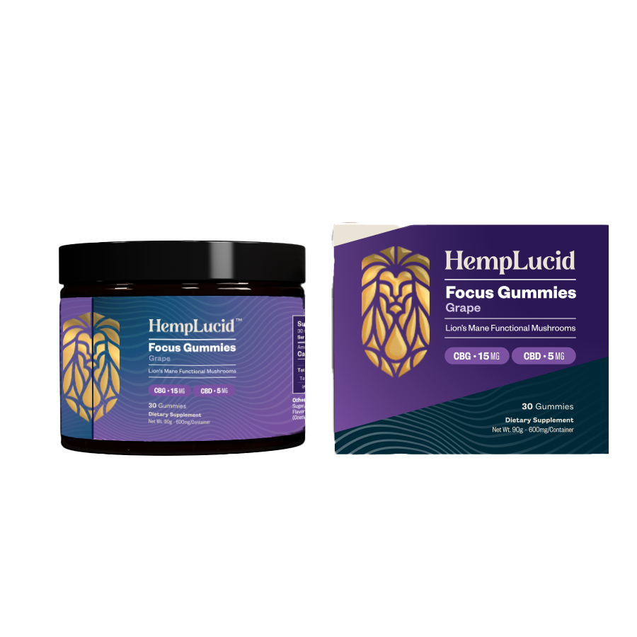 Focus Sleep Stress - Herb & Mushroom CBN THC CBG CBD Gummies