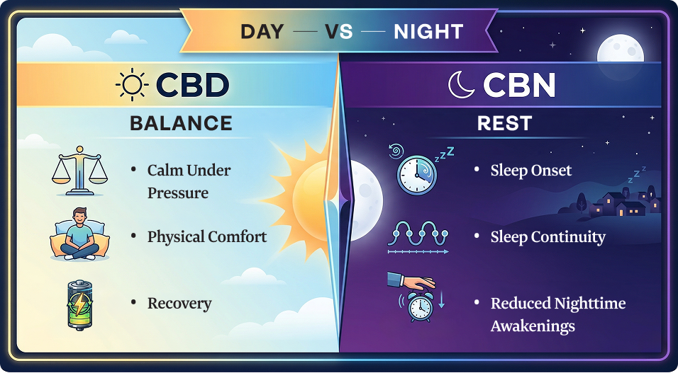 CBN vs. CBD for Sleep: Different Roles, Complementary Effects