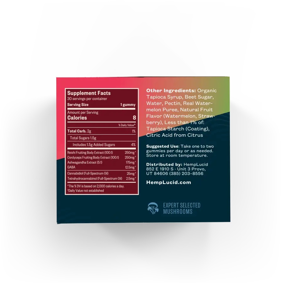 Focus Sleep Stress - Herb & Mushroom CBN THC CBG CBD Gummies
