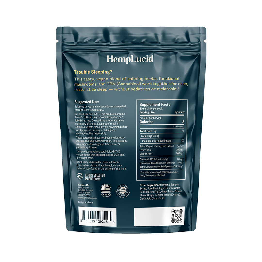 Sleep Mushroom CBN Gummies - Blueberry Lemon