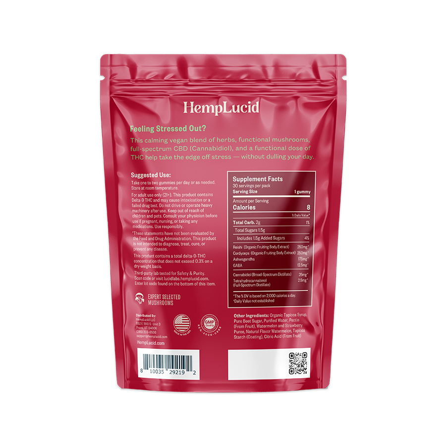 Stress Mushroom THC Gummies - Watermelon